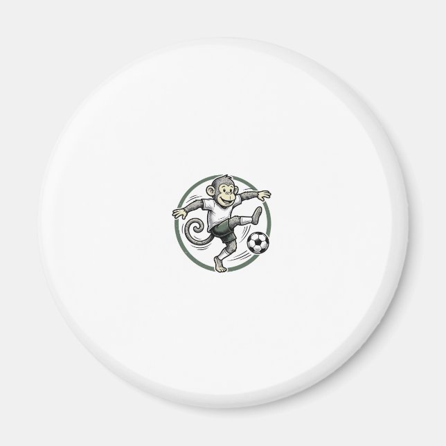 Vintage Monkey Soccer Player Engraving Shirt Desig Magnet (Front)