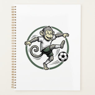 Vintage Monkey Soccer Player Engraving Shirt Desig Planner