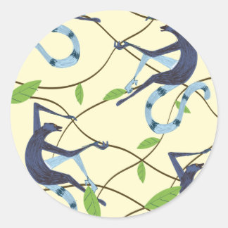 Vintage Monkeys Poster Classic Round Sticker