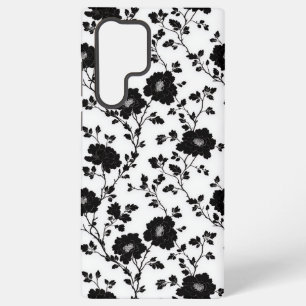 Vintage Monochrome Black Flower Toile Nature Samsung Galaxy Case