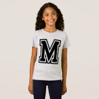 Vintage Monogram Black College Initial M