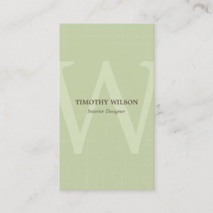 Vintage Monogram Business Cards - Green Tea