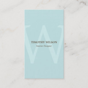Vintage Monogram Business Cards - Light Blue