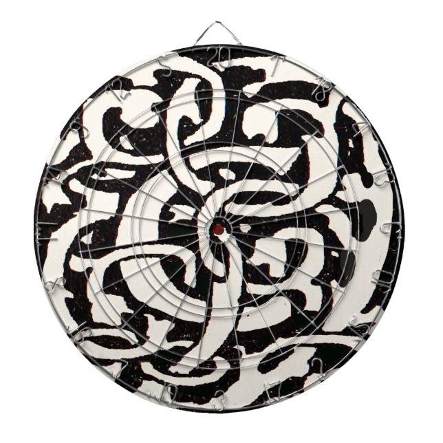 Vintage Monogram C Art Nouveau Letter Dartboard (Front)