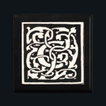 Vintage Monogram C Art Nouveau Letter Gift Box<br><div class="desc">Art nouveau Letters - Monograms From the Arts & Crafts Movement
This letter C is a rugged monogram C surrounded by a hand-drawn vine pattern,  first published in 1901 in the arts and crafts movement in the style of art nouveau pattern.</div>