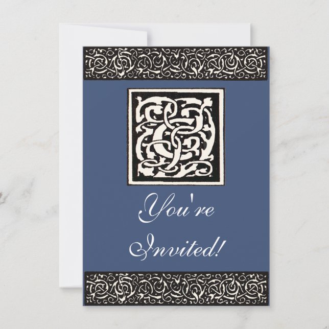 Vintage Monogram C Art Nouveau Letter Invitation (Front)