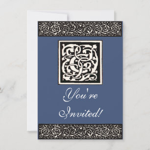 Vintage Monogram C Art Nouveau Letter Invitation