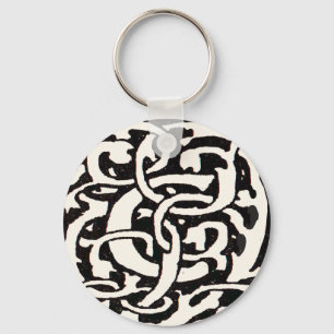 Vintage Monogram C Art Nouveau Letter Key Ring