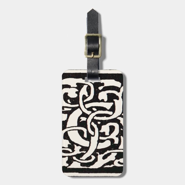 Vintage Monogram C Art Nouveau Letter Luggage Tag (Front Vertical)