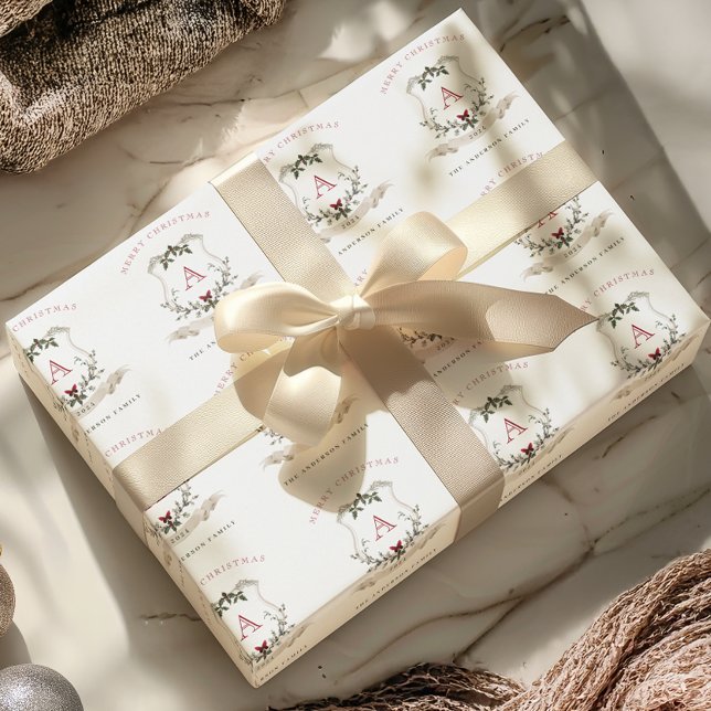 Vintage Monogram Christmas Wrapping Paper (Creator Uploaded)