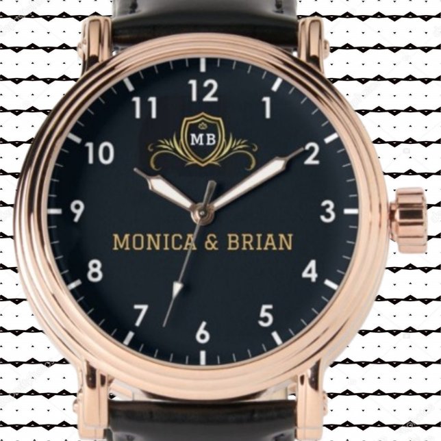 Vintage Monogram couple names gift  Watch (Creator Uploaded)