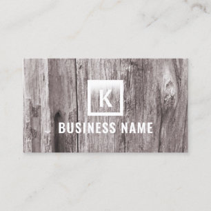 Vintage Monogram Driftwood Business Cards