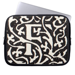 Vintage Monogram F Art Nouveau Letter Laptop Sleeve