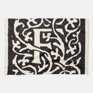 Vintage Monogram F Art Nouveau Letter Tea Towel