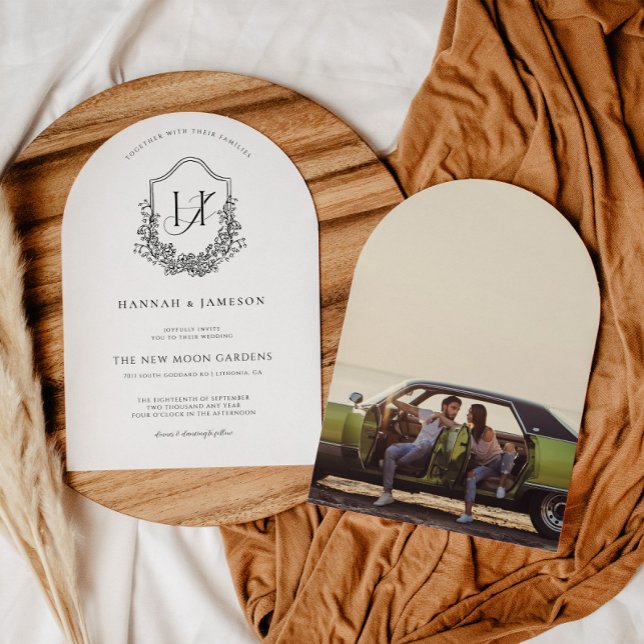 Vintage Monogram | Floral Boho Wedding Invitation (Creator Uploaded)