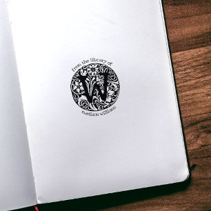 Vintage Monogram Flowers From the Library Of  Rubber Stamp