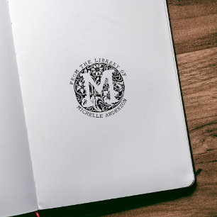 Vintage Monogram Flowers From the Library Of  Rubber Stamp