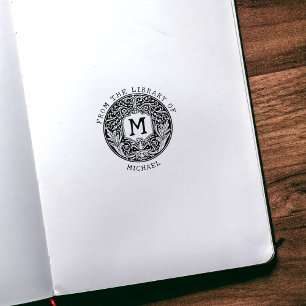 Vintage Monogram Flowers From the Library Of  Rubber Stamp