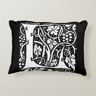 Vintage Monogram L Art Nouveau  Decorative Cushion