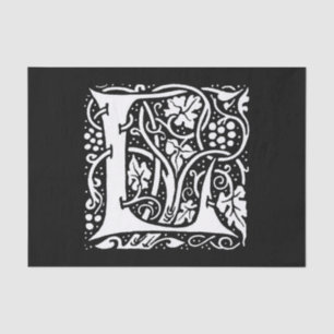 Vintage Monogram L Art Nouveau  Tissue Paper