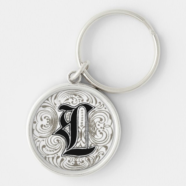 Vintage Monogram ‘L’ in Grey Key Ring (Front)