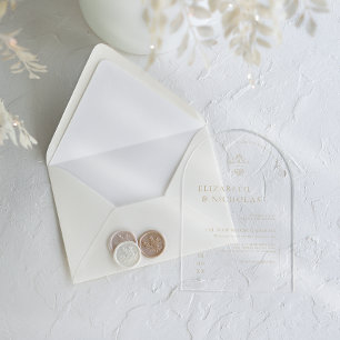 Vintage Monogram   Ornate Boho Wedding  Acrylic Invitations