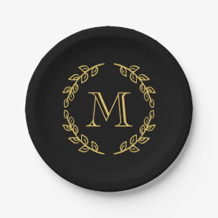 Vintage Monogram Paper Plate