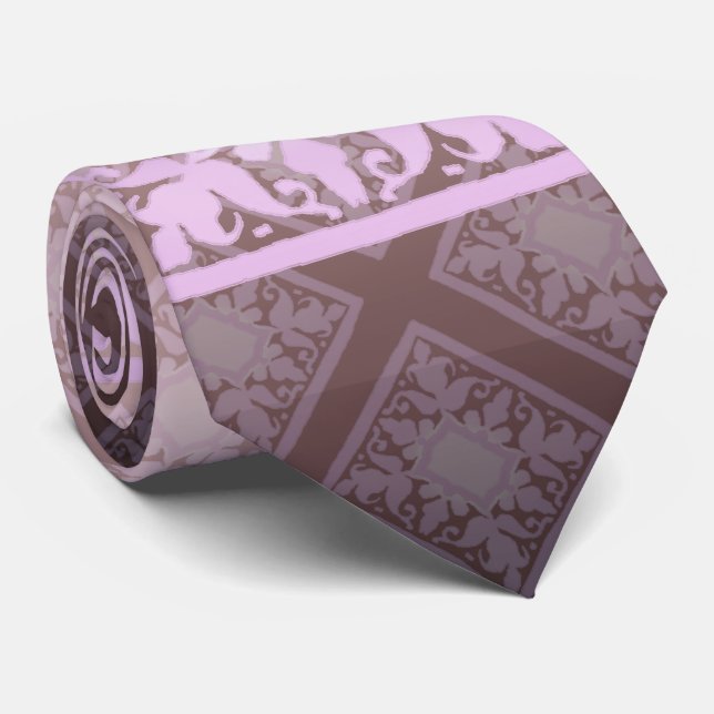 Vintage Monogram (Pink) Tie (Rolled)