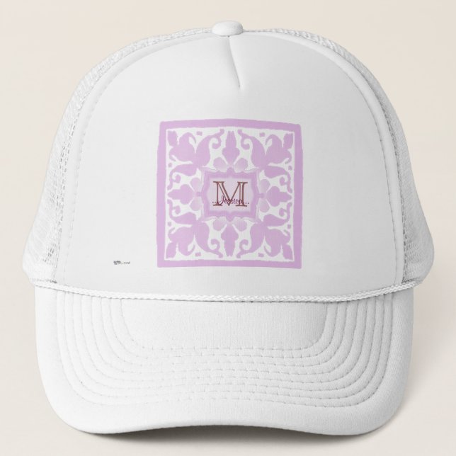 Vintage Monogram (Pink) Trucker Hat (Front)