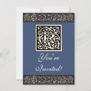 Vintage Monogram R Art Nouveau Invitation