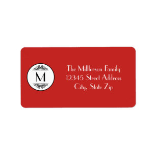 Vintage Monogram Red - Address Label