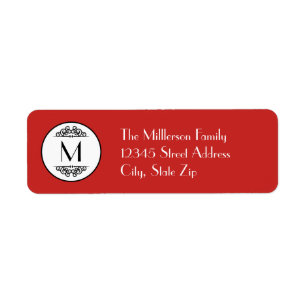 Vintage Monogram Red - Address Label