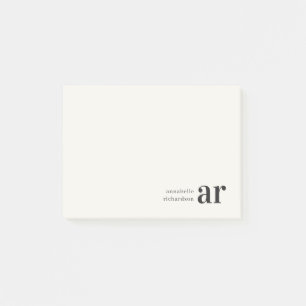 Vintage Monogram Retro Typography Minimalist Post-it Notes