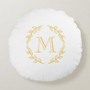 Vintage Monogram Round Cushion