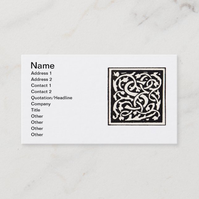 Vintage Monogram S Art Nouveau Letter Business Card (Front)