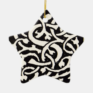 Vintage Monogram S Art Nouveau Letter Ceramic Tree Decoration