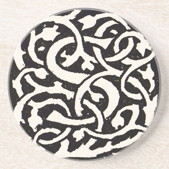 Vintage Monogram S Art Nouveau Letter Coaster (Front)