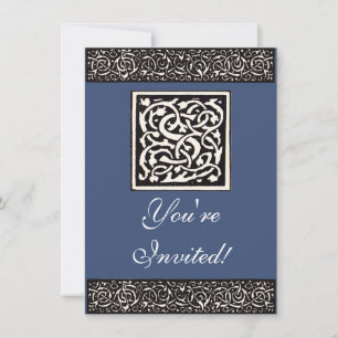 Vintage Monogram S Art Nouveau Letter Invitation
