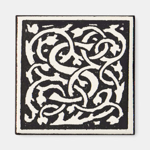 Vintage Monogram S Art Nouveau Letter Magnet