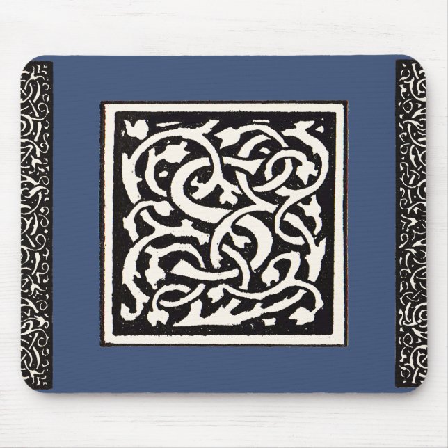 Vintage Monogram S Art Nouveau Letter Mouse Mat (Front)