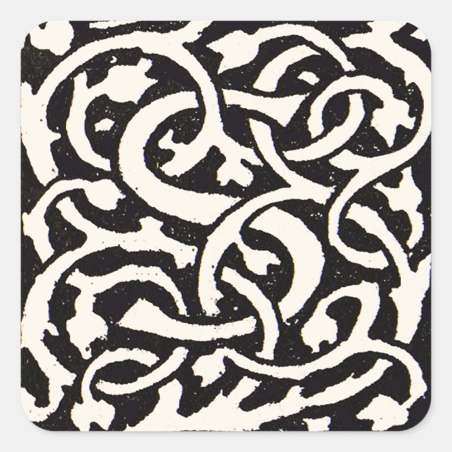 Vintage Monogram S Art Nouveau Letter Square Sticker (Front)