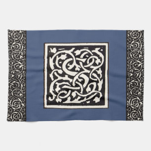 Vintage Monogram S Art Nouveau Letter Tea Towel