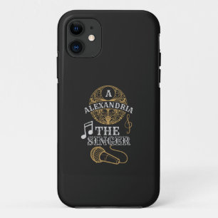Vintage Monogram singer funny music microphone iPhone 11 Case
