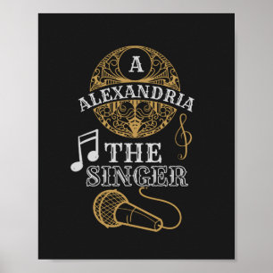 Vintage Monogram singer funny music microphone Poster
