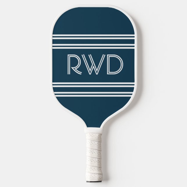 Vintage Monogram Stripe Pickleball Pickleball Paddle (Front)