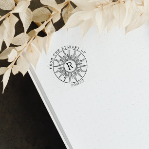 Vintage Monogram Sun From the Library Of  Rubber Stamp