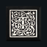 Vintage Monogram T Art Nouveau Letter Gift Box<br><div class="desc">Art nouveau Letters - Monograms from the Arts & Crafts Movement This letter T is a lovely rugged monogram created in 1901, and published in a set of books. The monogram T is surrounded by a wonderful hand-drawn vine pattern, very much in the style of the art nouveau patterns in...</div>