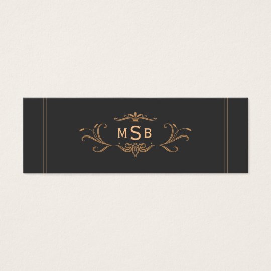 Vintage Monogrammed Elegant Mini Business Card