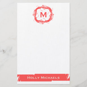 Vintage Monogrammed Stationery - Red