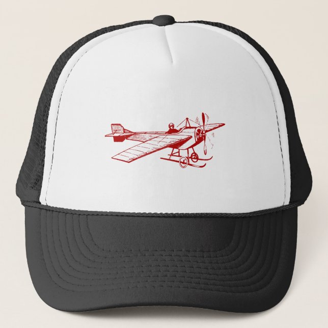 Vintage Monoplane - Ruby Red Trucker Hat (Front)